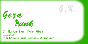 geza munk business card