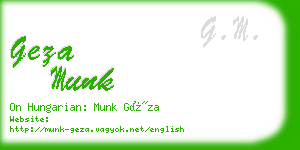 geza munk business card